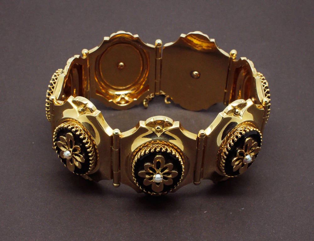 Bracelet Or Jaune et Onyx Napoléon III - Image 3