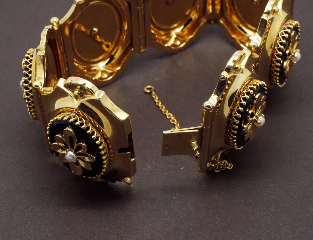 Bracelet Or Jaune et Onyx Napoléon III - Image 5