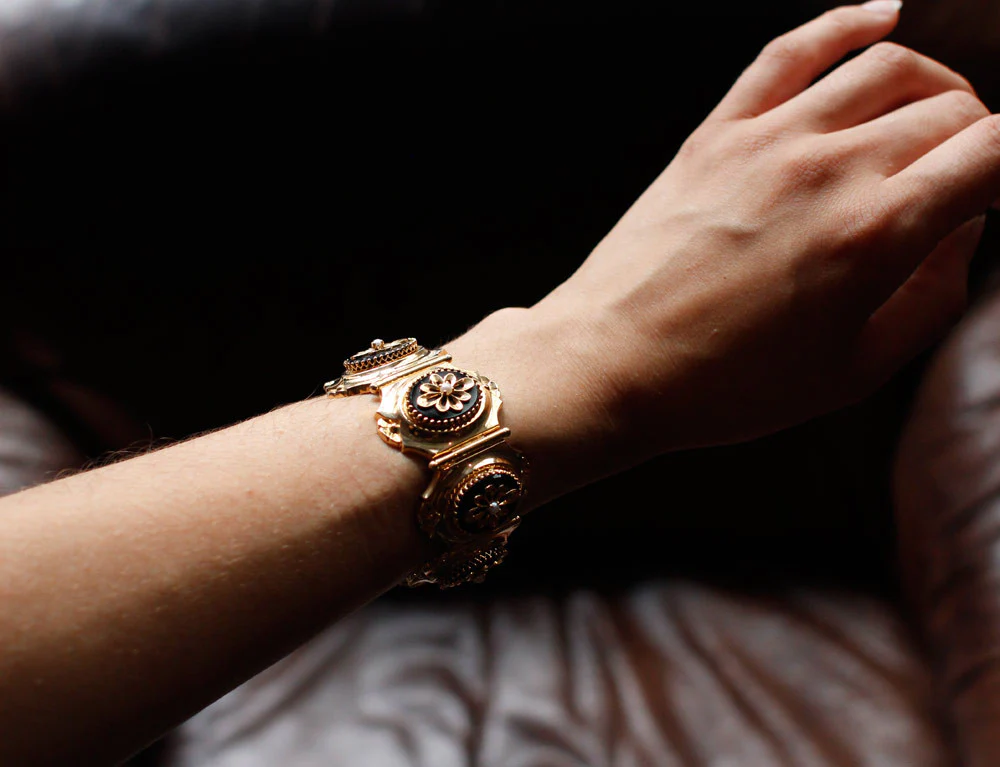 Bracelet Or Jaune et Onyx Napoléon III - Image 7