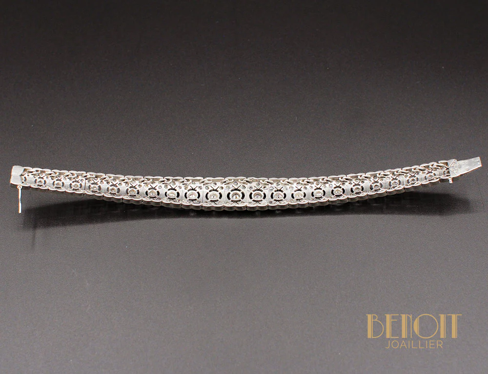 Bracelet Art Déco Argent Diamants - Image 4