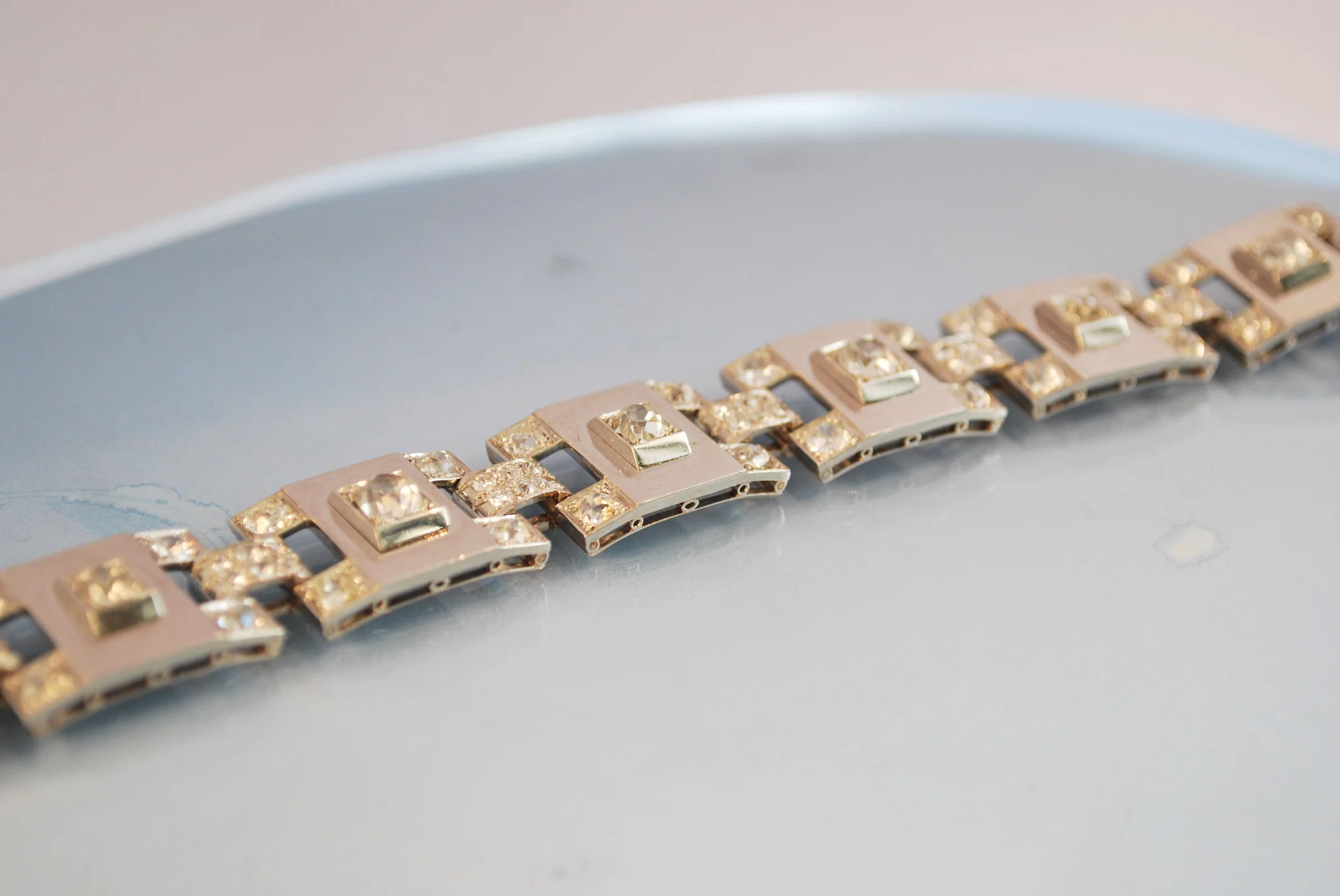 Bracelet Art Déco diamant et platine 1940 - Image 4