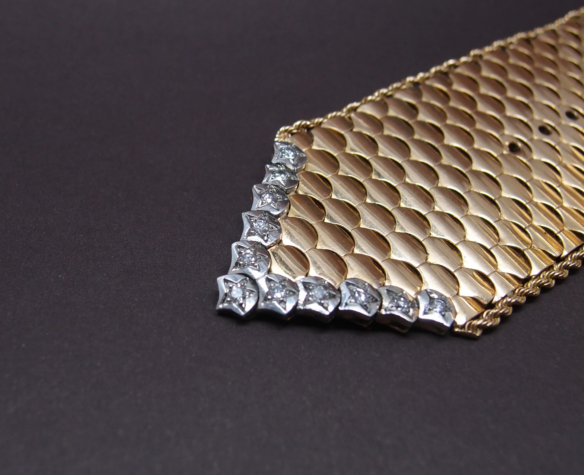 bracelet ceinture vers 1950 , or 18 carats et diamants, 118.6 gr - Image 4