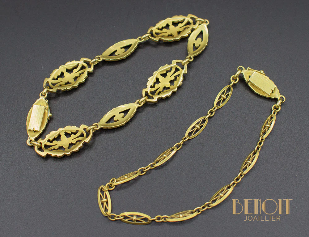 Bracelet / Collier Or Jaune XIXe siècle - Image 4