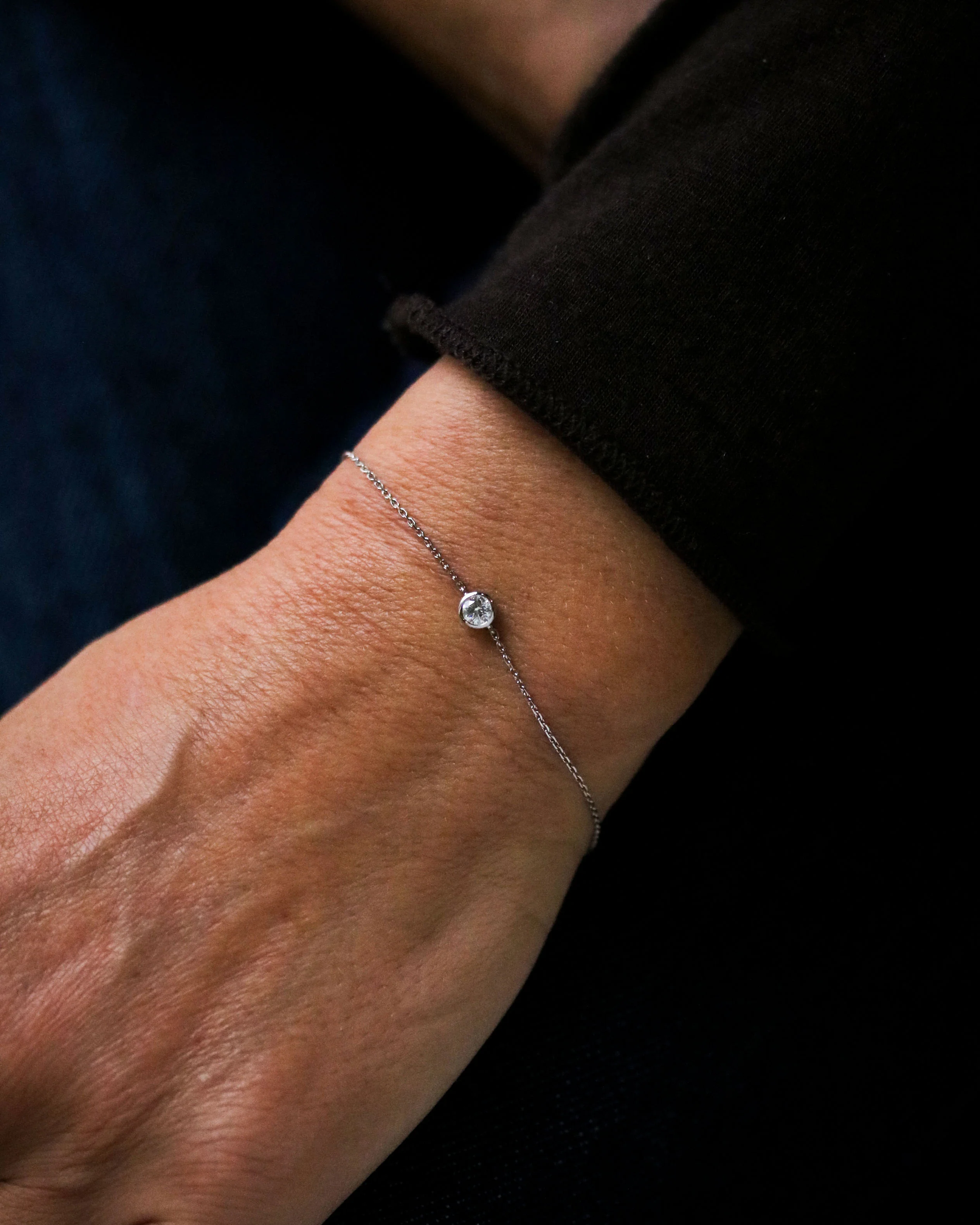 Bracelet Création Benoit Joaillier "Solitaire or blanc Diamant" - Image 3