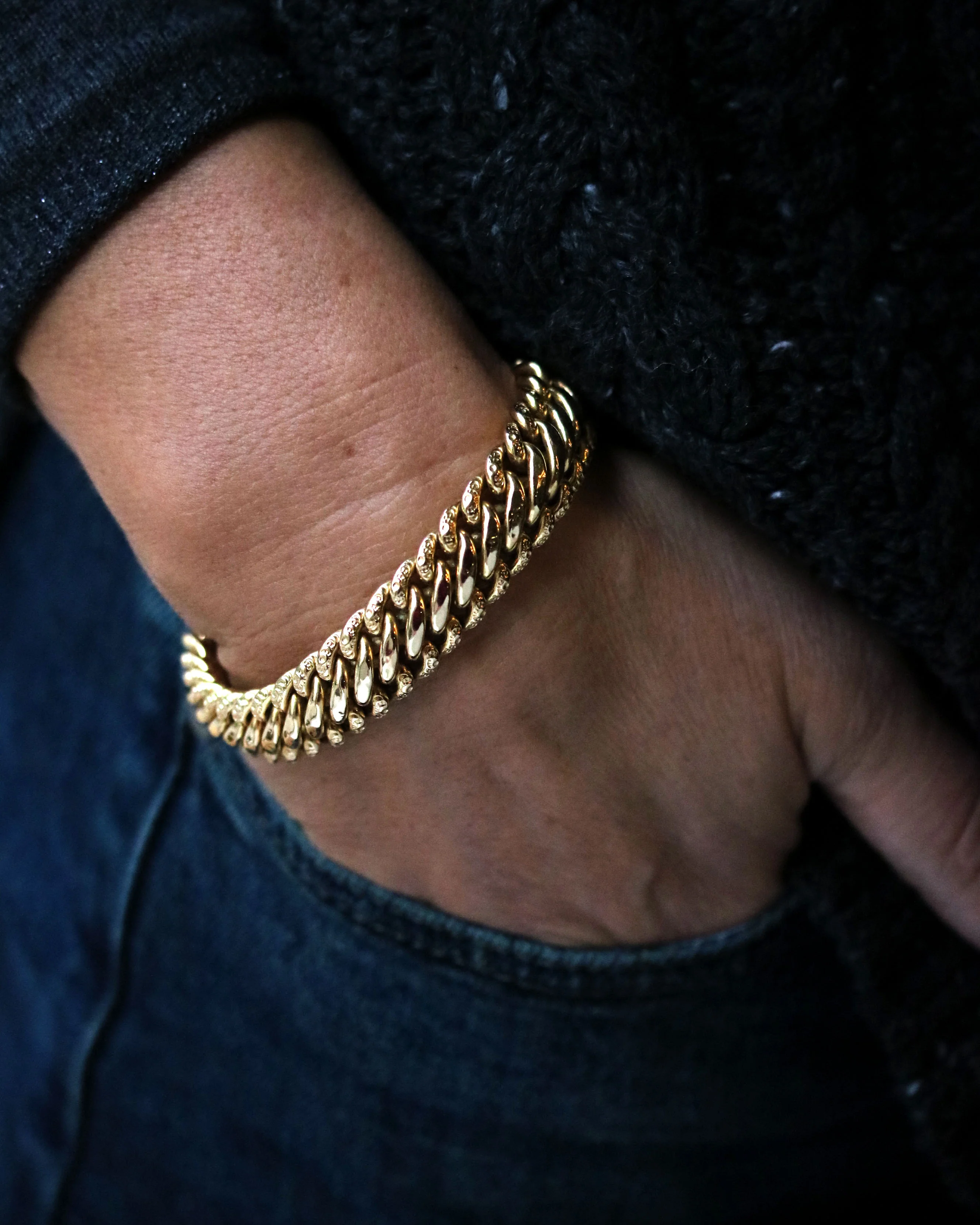 Bracelet Maille Américaine en Or Jaune - Image 4