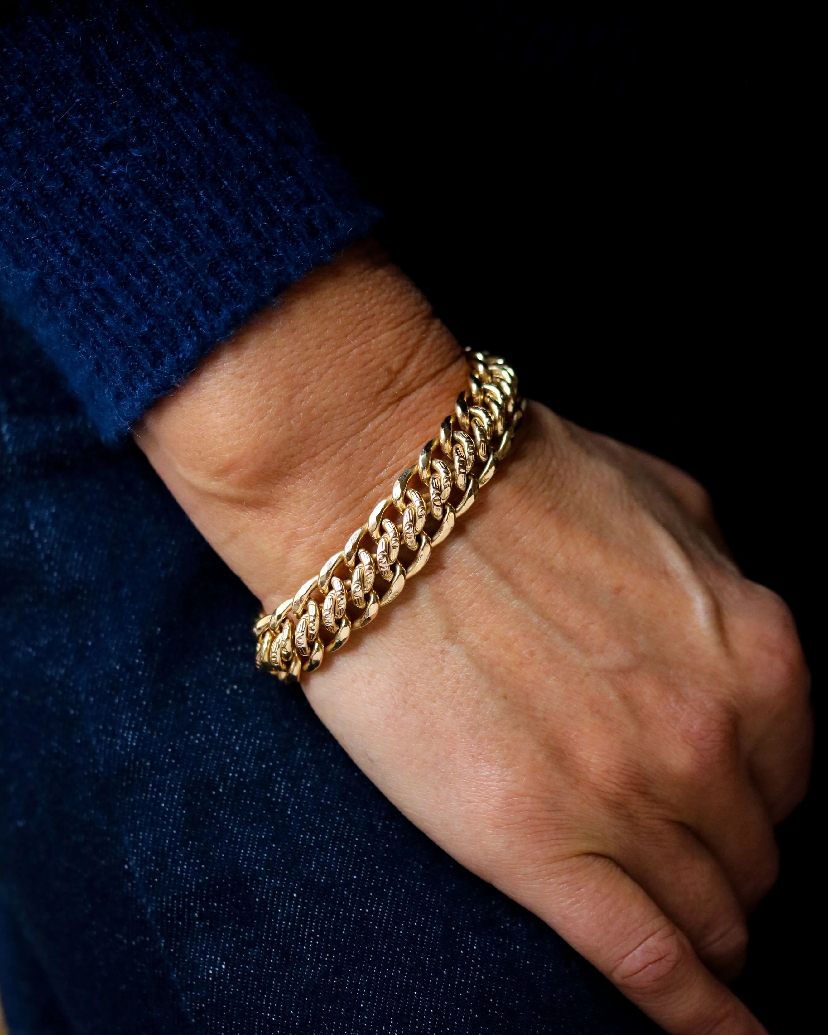 Bracelet Maille Américaine Or Rose - Image 2