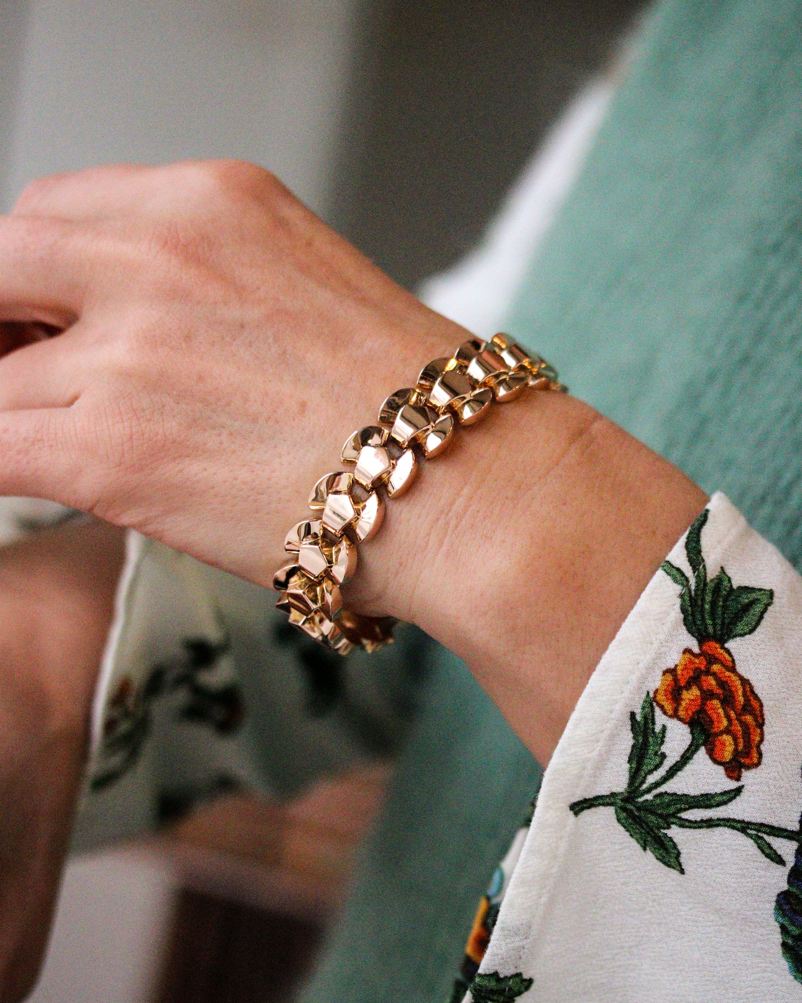 Bracelet Tank Mailles Articulées Or Rose - Image 2