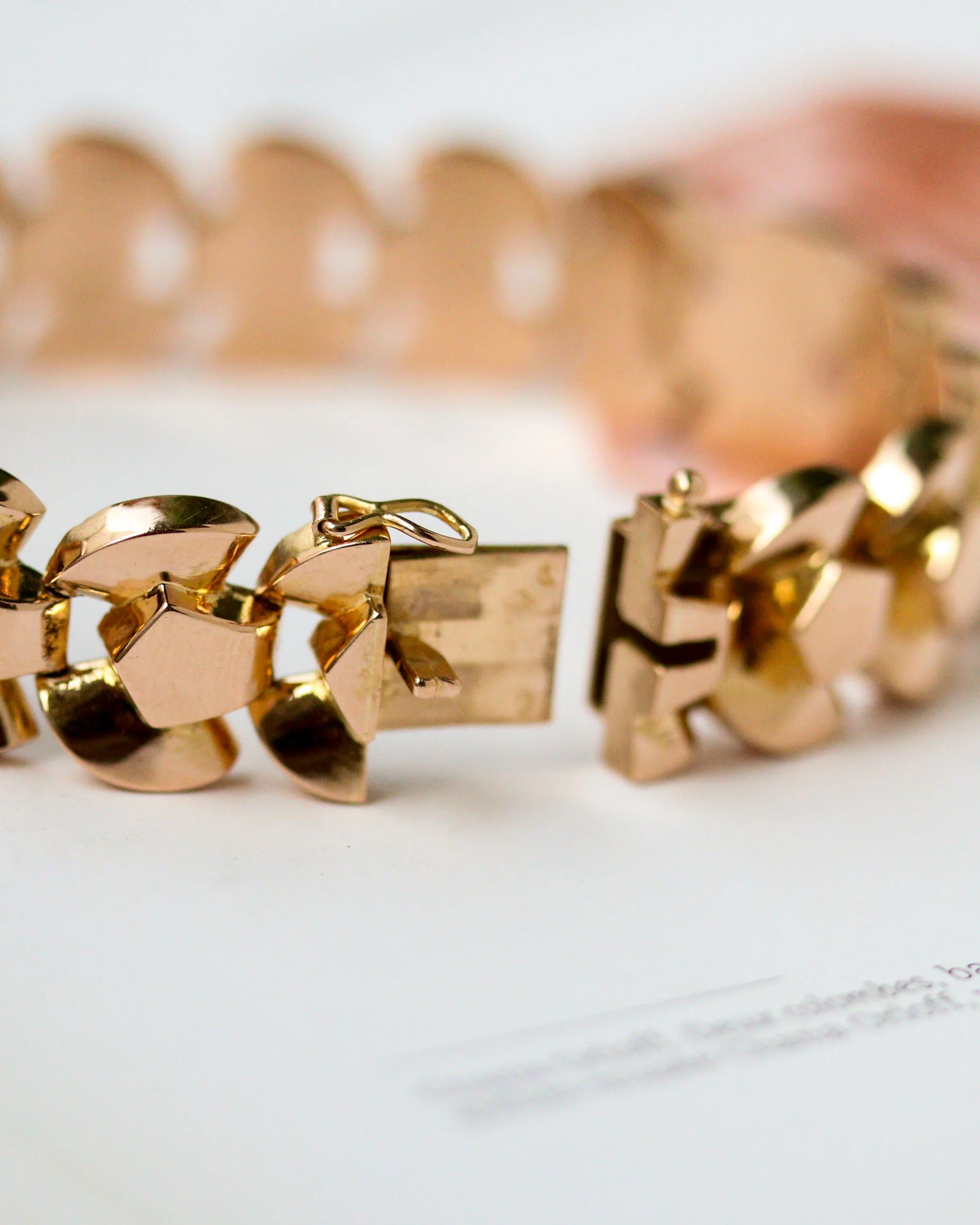 Bracelet Tank Mailles Articulées Or Rose - Image 3