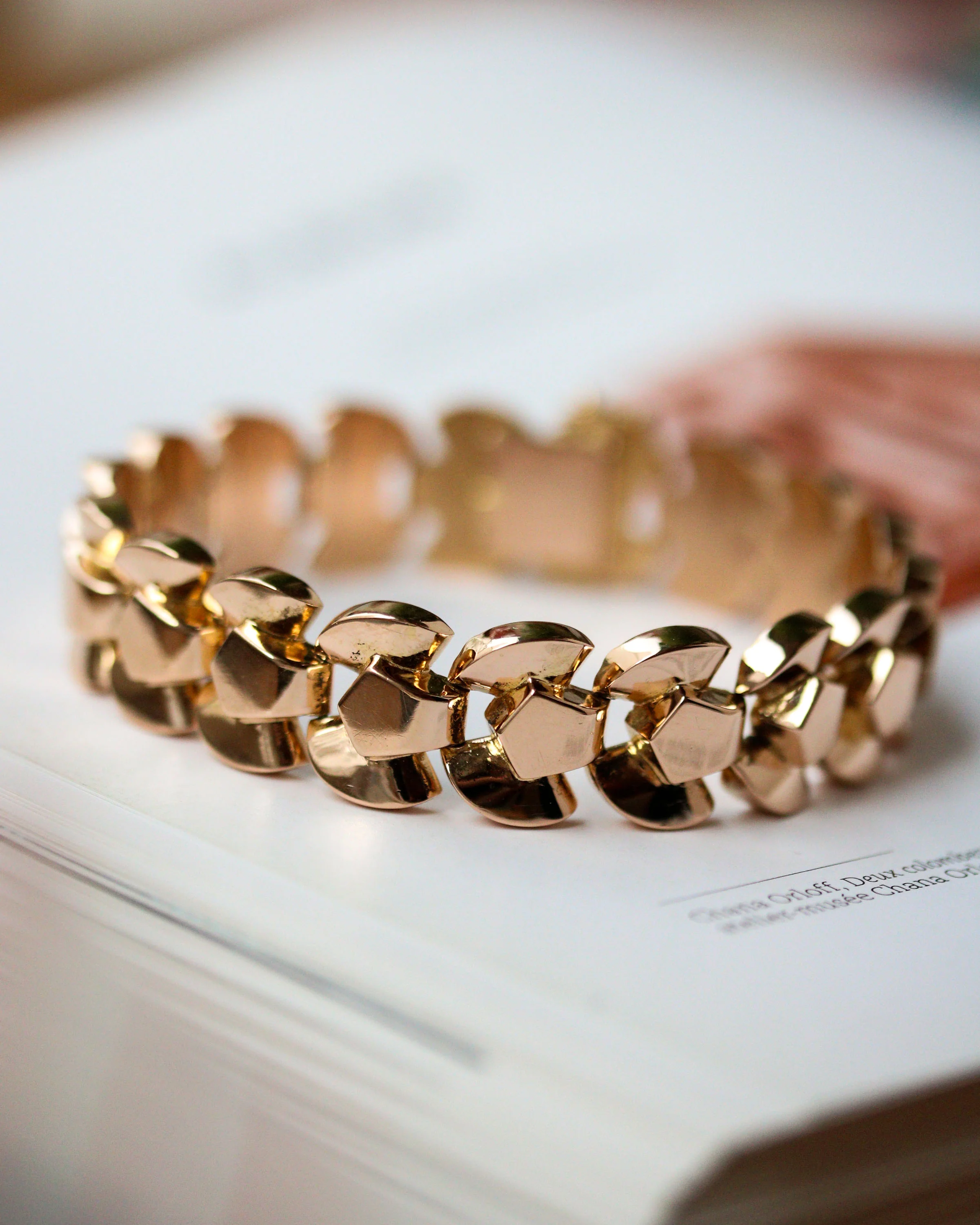 Bracelet Tank Mailles Articulées Or Rose - Image 5