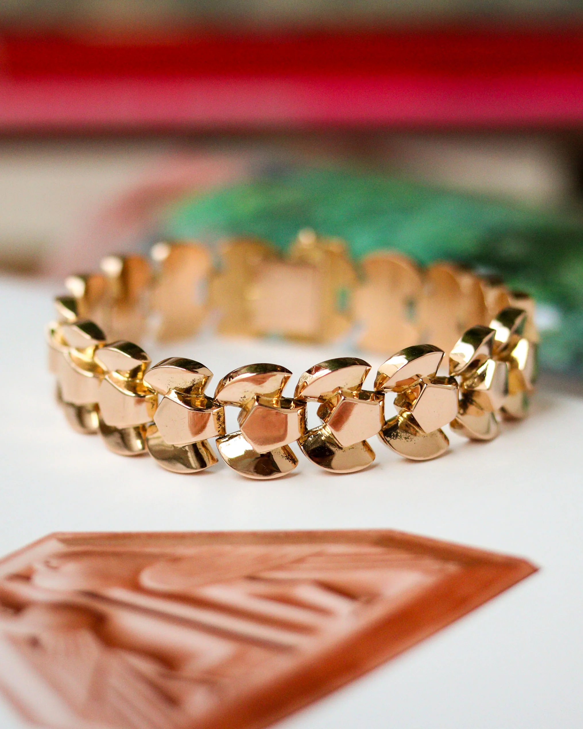 Bracelet Tank Mailles Articulées Or Rose - Image 6