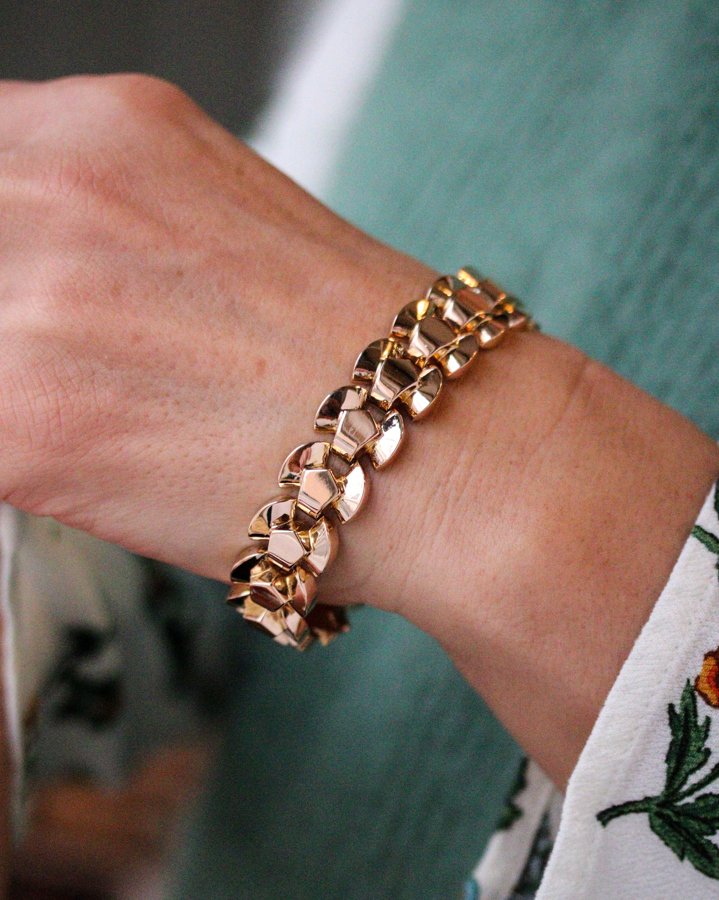 Bracelet Tank Mailles Articulées Or Rose - Image 7