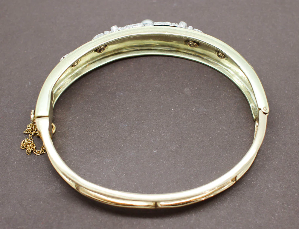 Bracelet XIXe Email Noir Perle - Image 3