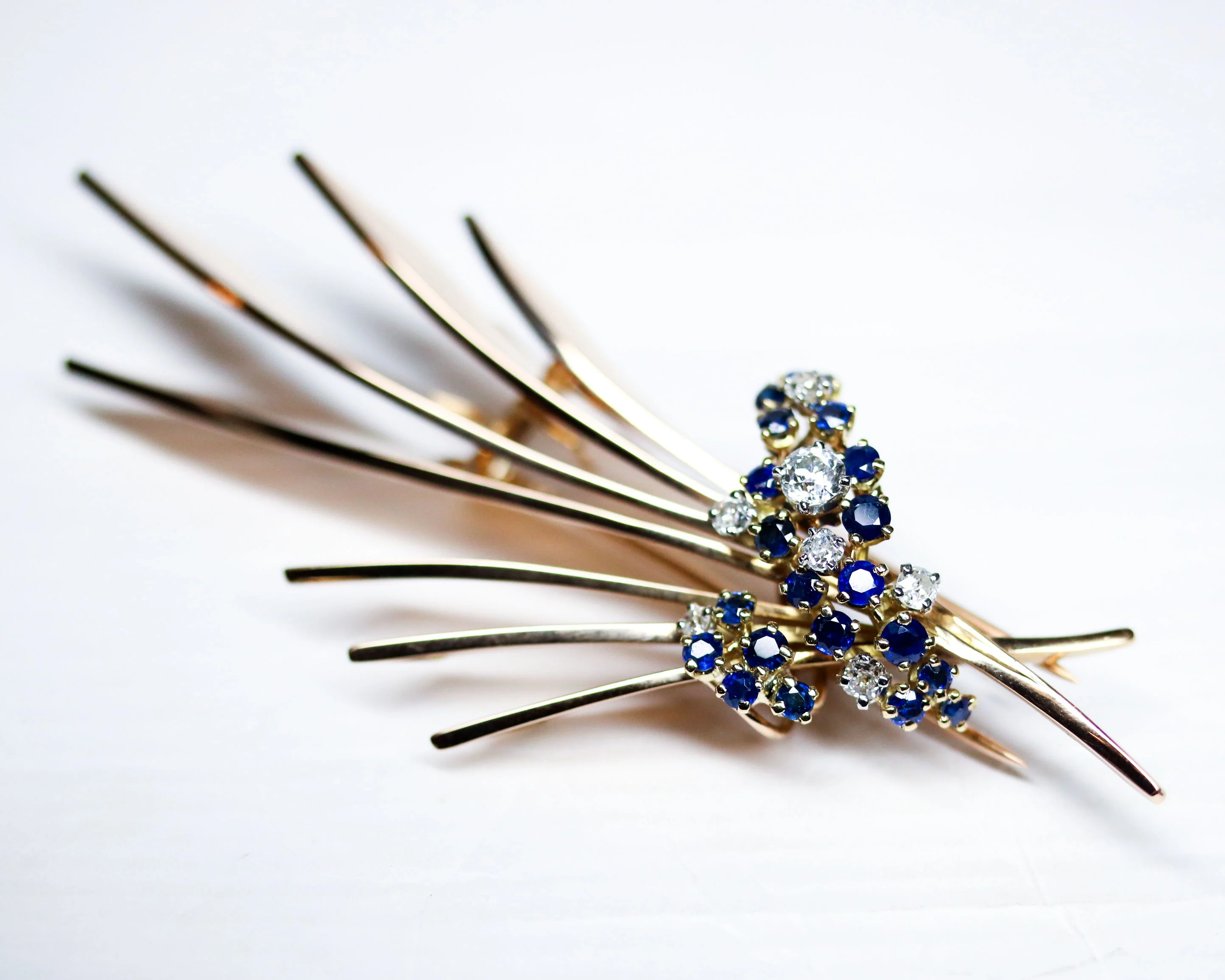 Broche 1950 en Or Saphirs et Diamants - Image 7