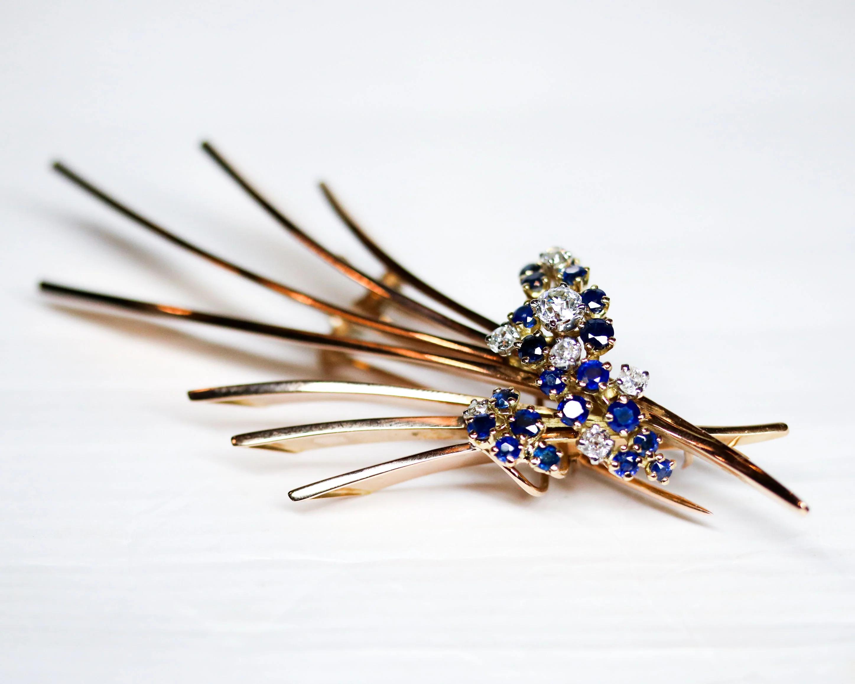 Broche 1950 en Or Saphirs et Diamants - Image 8