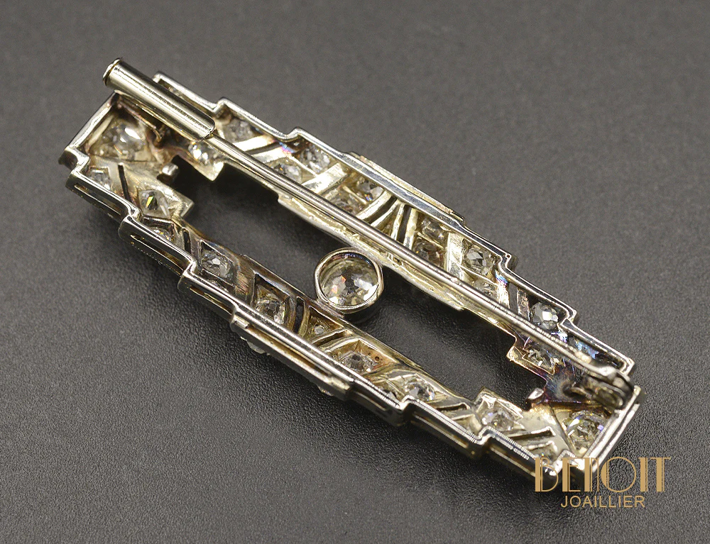 Broche Barrette Art Déco Diamants - Image 2