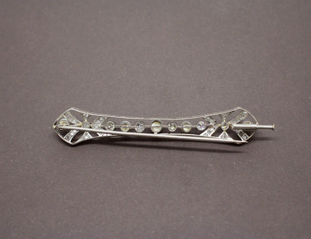 Broche Art Déco Perle et Diamants - Image 3