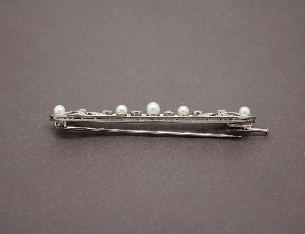 Broche Art Déco Perle et Diamants - Image 4