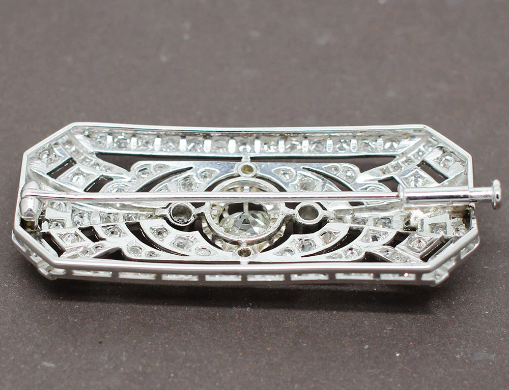Broche Art Déco Platine Diamants - Image 3