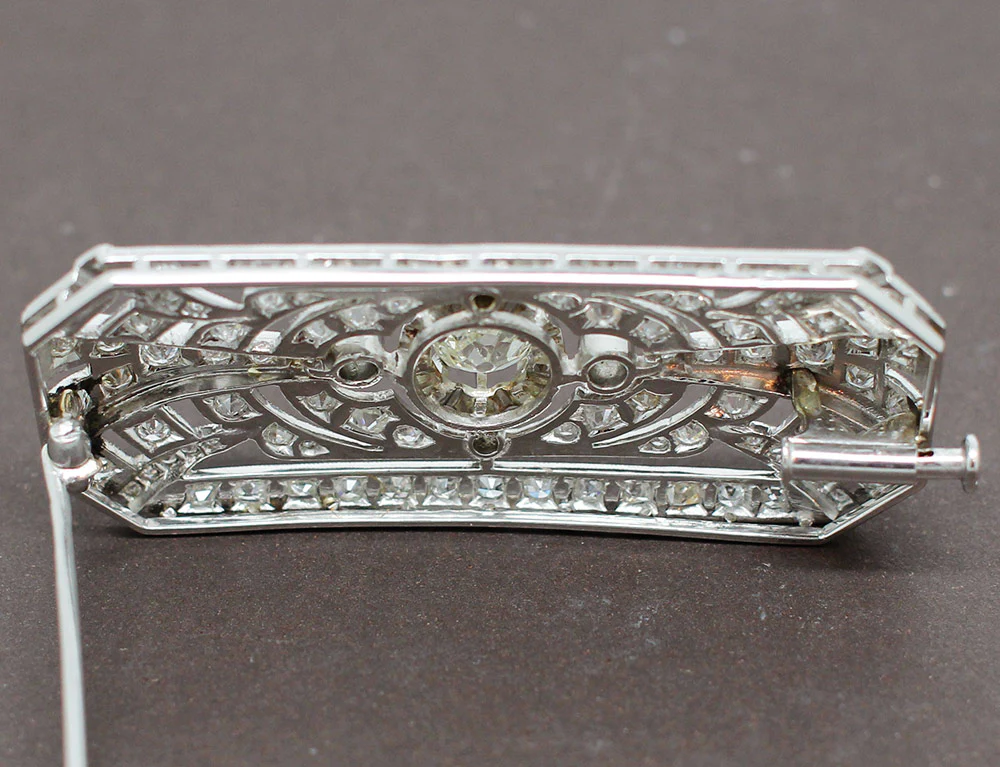 Broche Art Déco Platine Diamants - Image 4