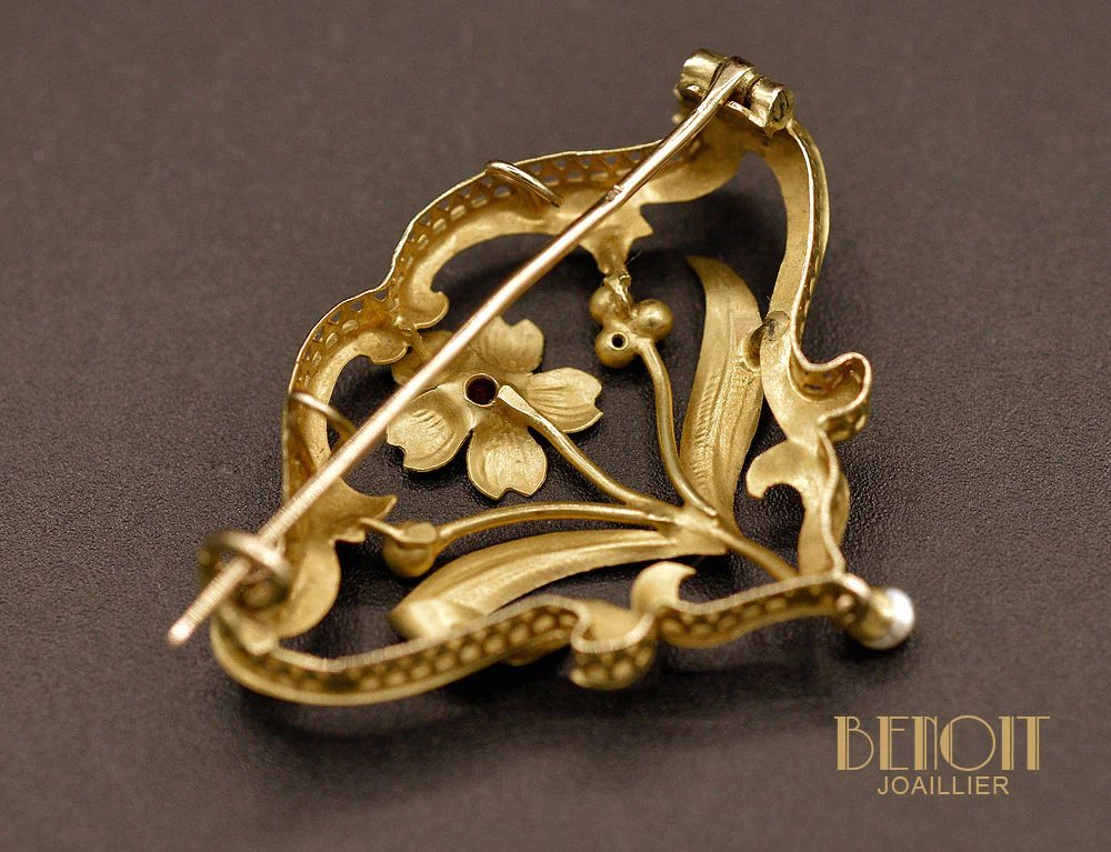 Broche Art Nouveau en Or Jaune - Image 2