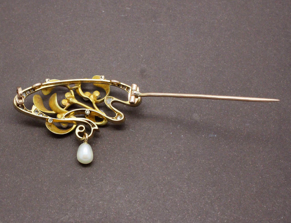 Broche Art Nouveau Perles Fines - Image 3