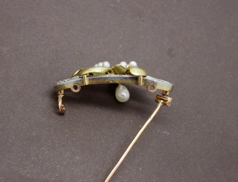 Broche Art Nouveau Perles Fines - Image 4