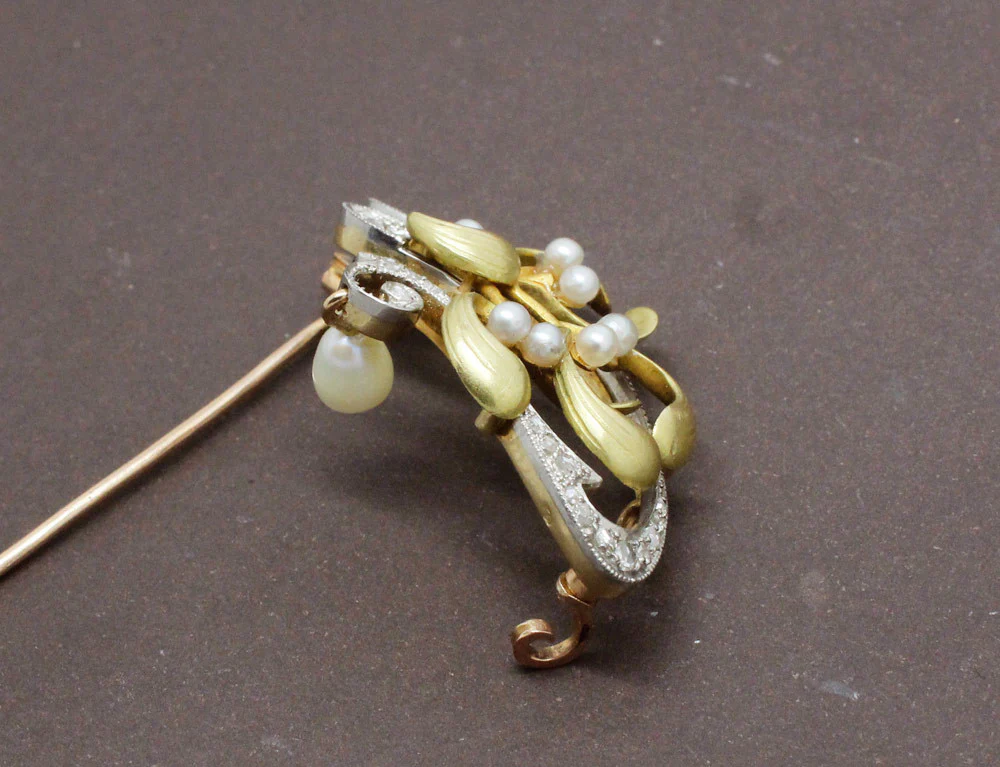 Broche Art Nouveau Perles Fines - Image 5