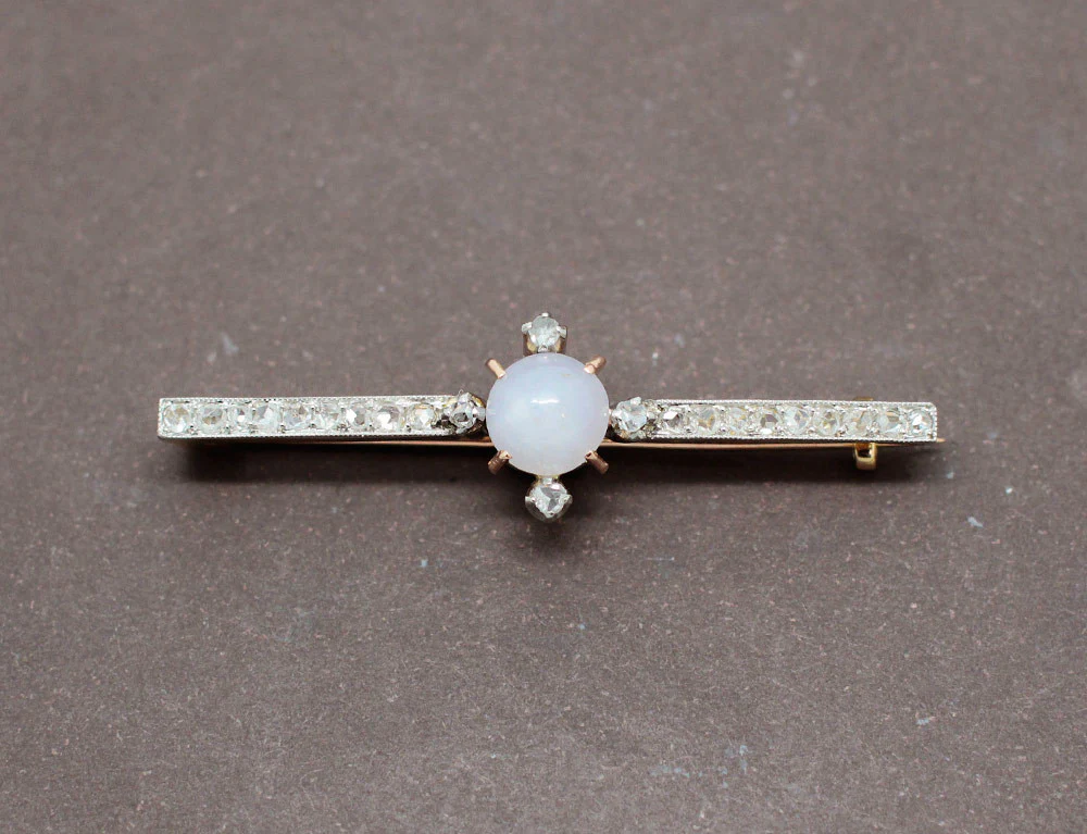 Broche Barrette Ancienne Pierre de Lune