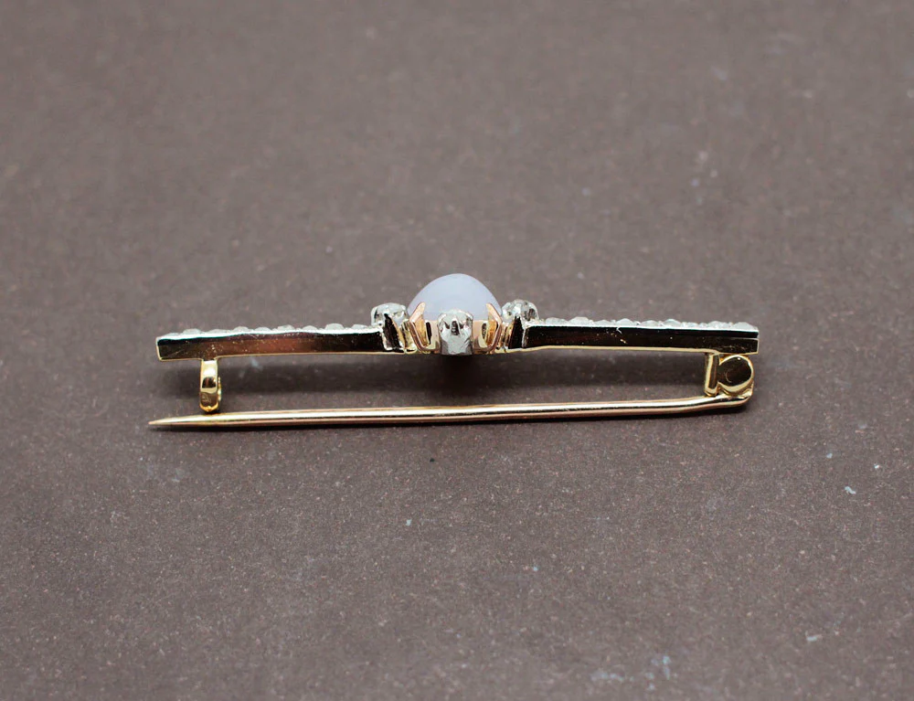 Broche Barrette Ancienne Pierre de Lune - Image 2