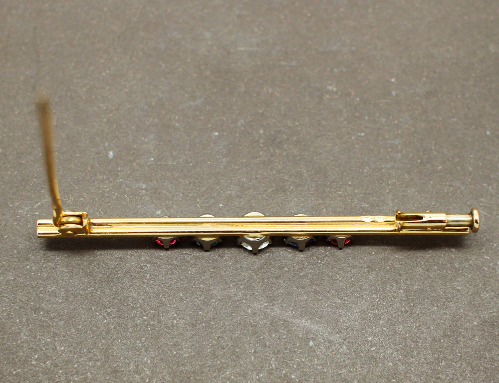 Broche Barrette Diamant Saphirs Rubis - Image 3