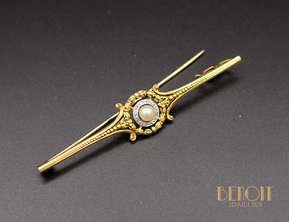 Broche Barrette Empire Perle Diamants - Image 2
