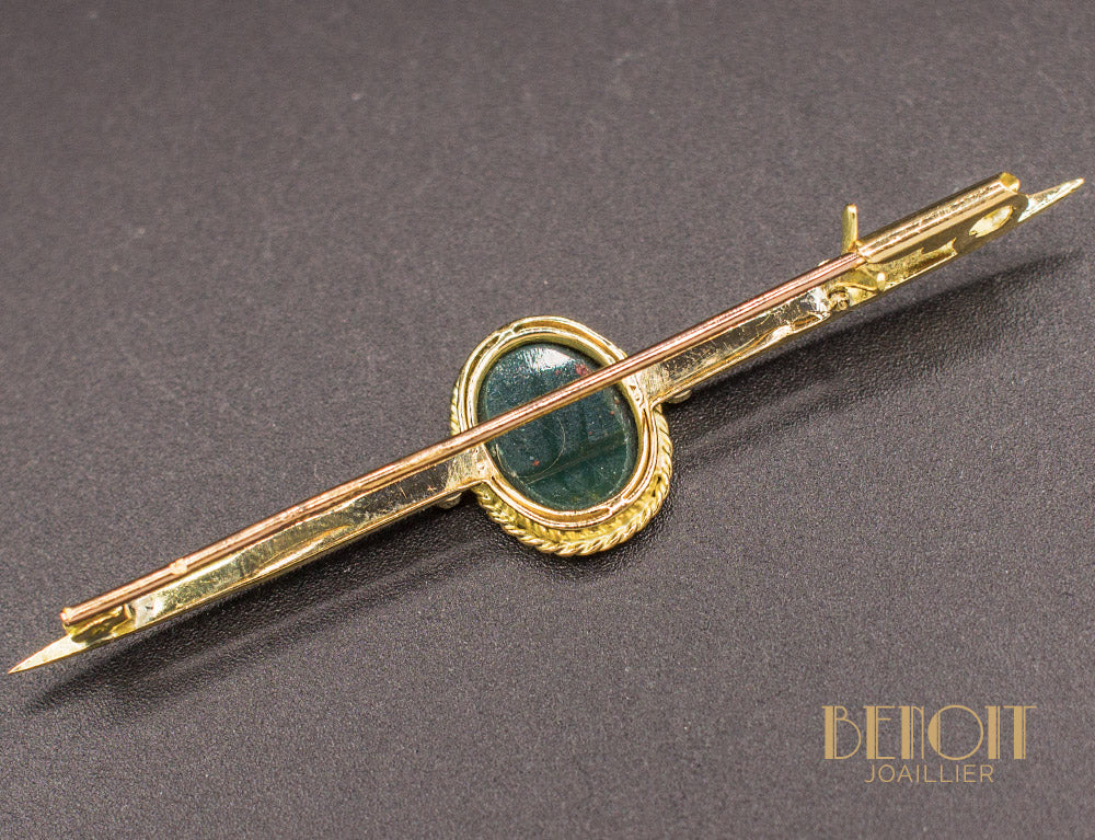 Broche Barrette Jaspe Vert et Rubis - Image 3