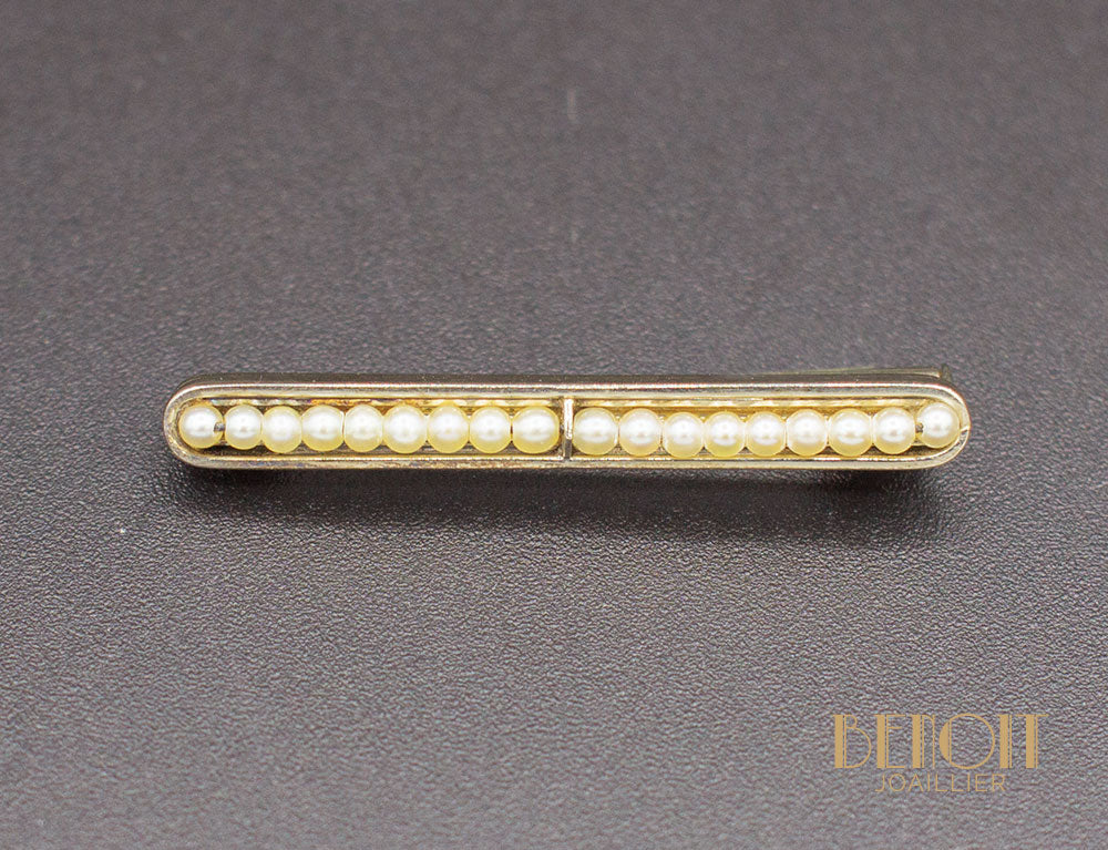 Broche Barrette Or Perles Fines