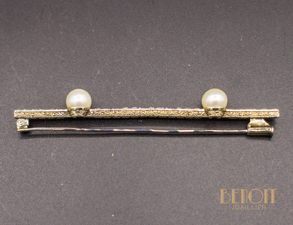 Broche Barrette Perles Art Déco - Image 2