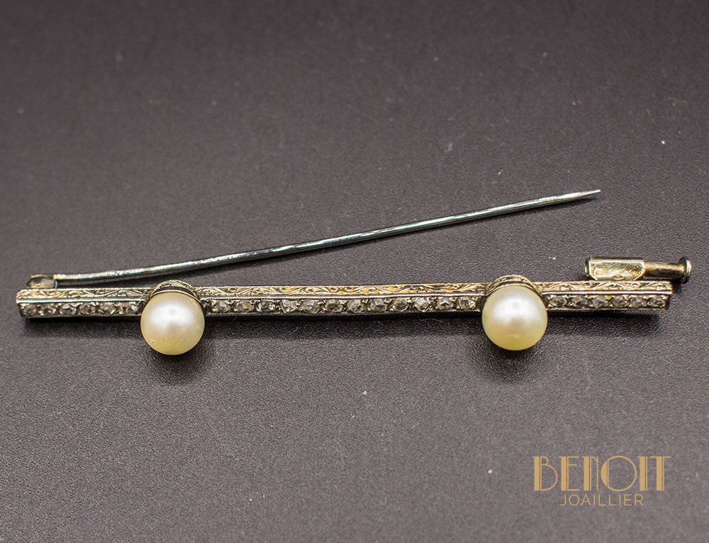 Broche Barrette Perles Art Déco - Image 3