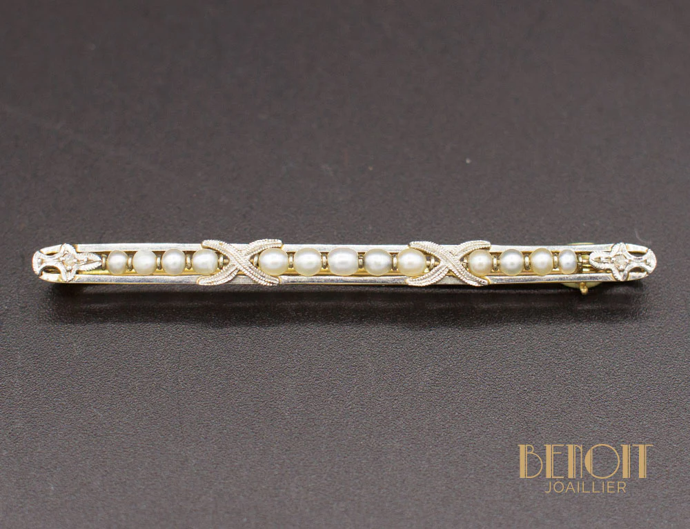 Broche Barrette Perles Fines