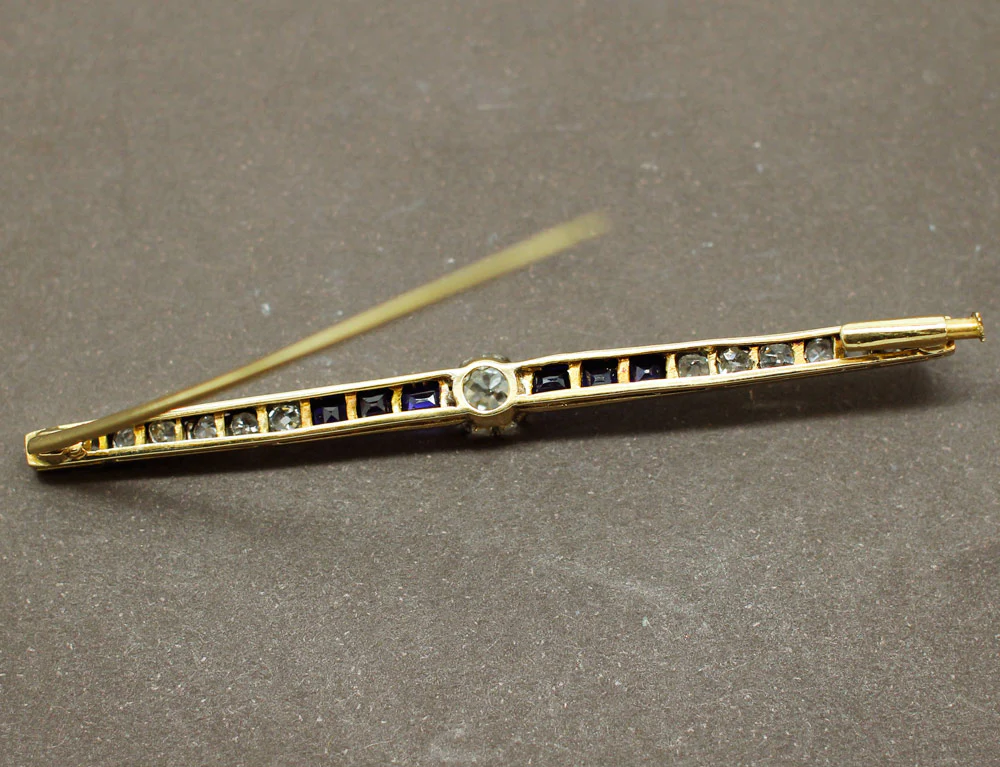 Broche Barrette Saphirs et Diamants - Image 3