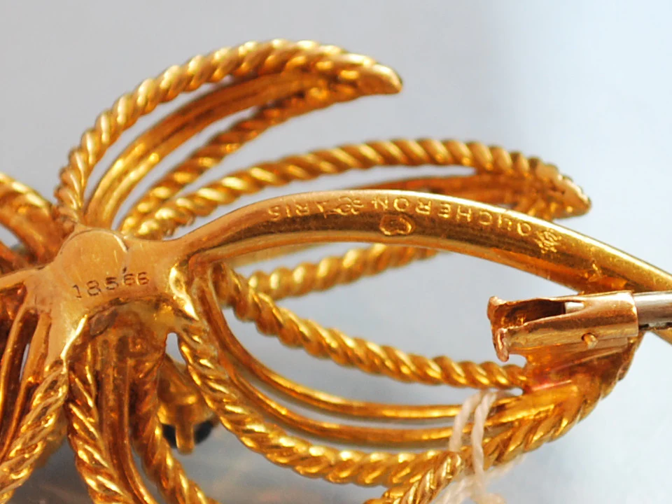 Broche boucheron 1950 or et saphirs - Image 3