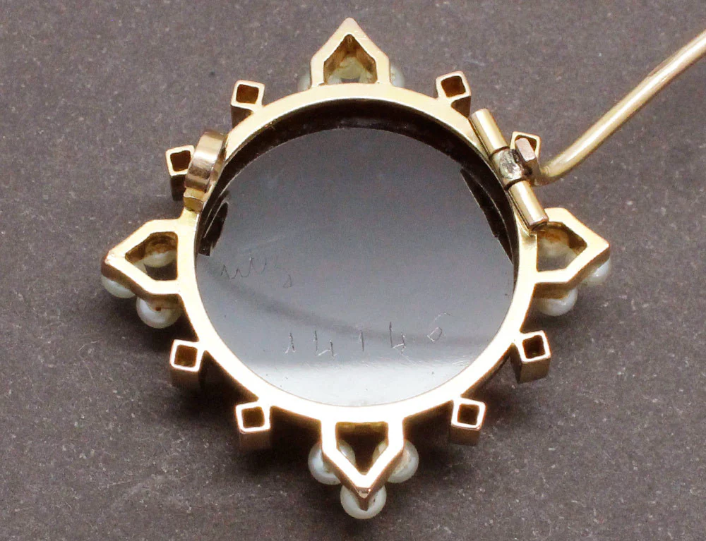 Broche Camée Agate et Perles Fines - Image 5