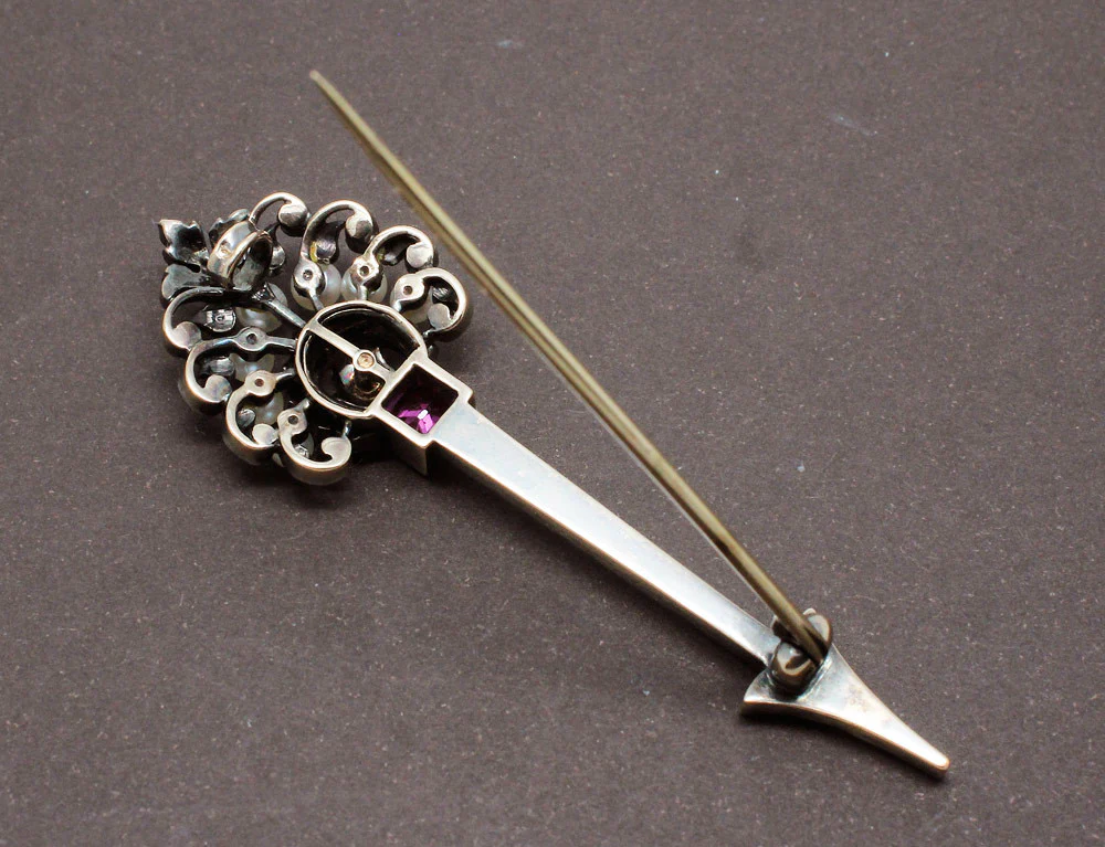 Broche Flèche Perles et Diamants - Image 3