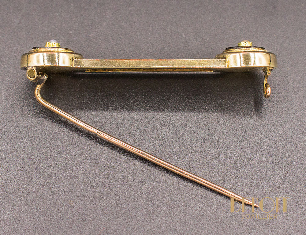 Broche Napoléon III Or Jaune Onyx - Image 2