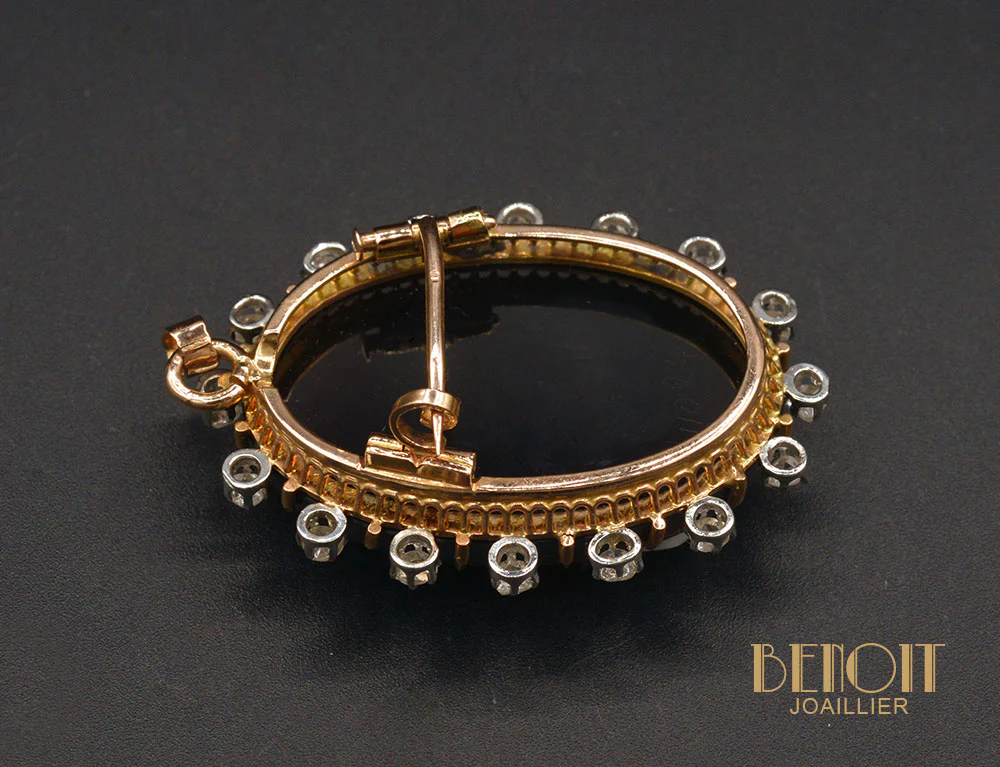 Broche Pendentif Camée Diamants - Image 2