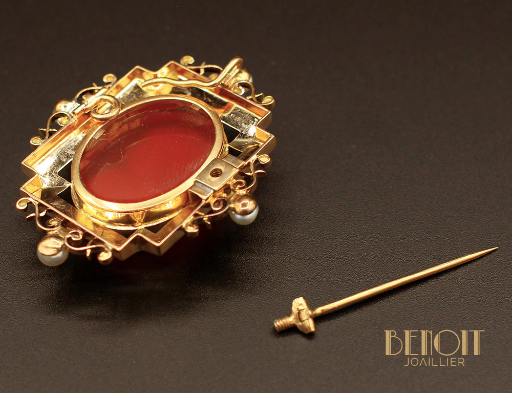 Broche Pendentif Camée Perles Fines - Image 5