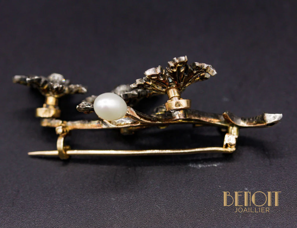 Broche Végétale XIXe Diamants - Image 3