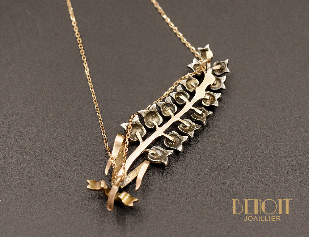 Pendentif Branche de Muguet Or Rose - Image 2