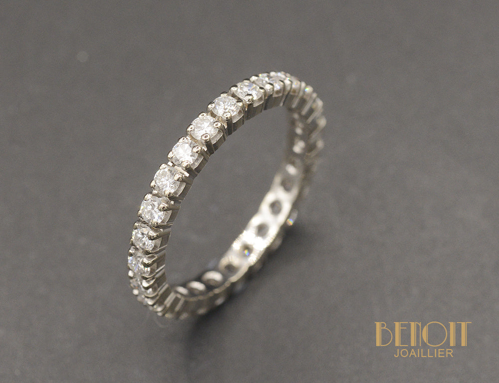 Alliance Tour Complet Or Blanc et Diamants ~ 1 ct
