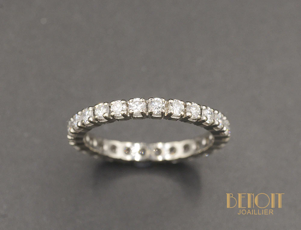 Alliance Tour Complet Or Blanc et Diamants ~ 1 ct - Image 2
