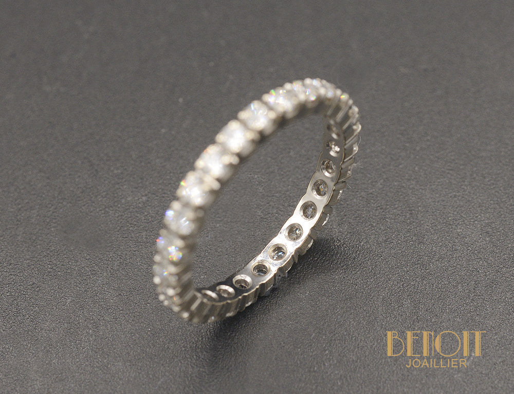 Alliance Tour Complet Or Blanc et Diamants ~ 1 ct - Image 4