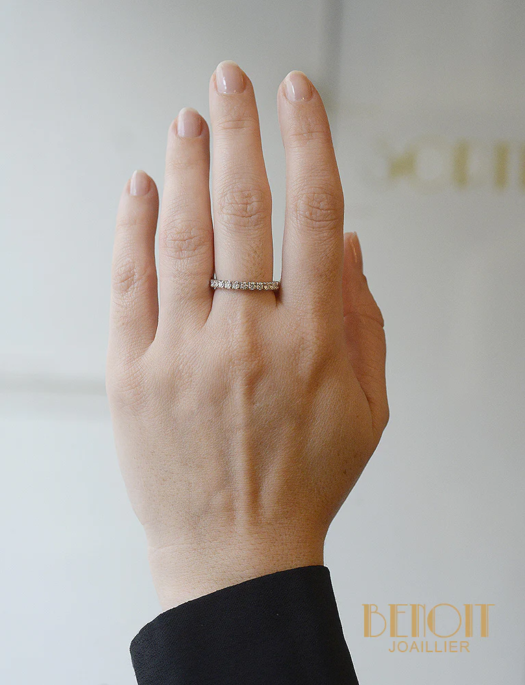 Alliance Tour Complet Or Blanc et Diamants ~ 1 ct - Image 5