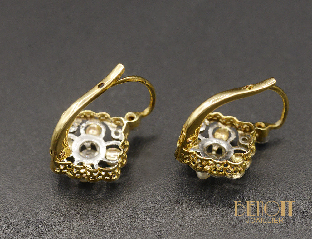 Dormeuses Perles Fines et Diamants - Image 2